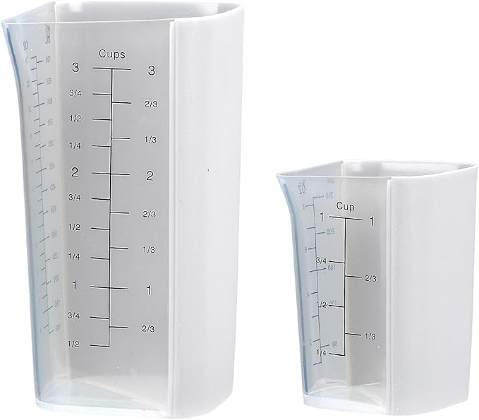 2Pcs Measuring Cups Containers Versatile Silicone 750ml 250ml Kitchen Tools Liquid Flour Milk Measuring Cups for Cooking