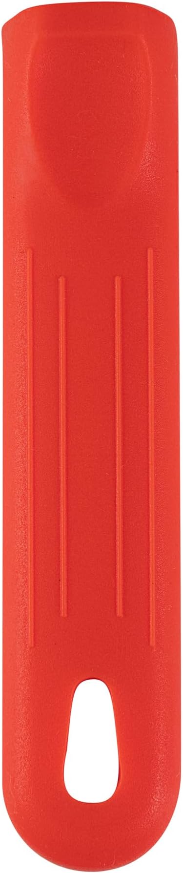 Restaurantware Silicone Hot Handle Holder - Met Lux Heat Resistant Fry Pan Sleeve, Dishwasher Safe - Non-Slip Pat Holder Sleeve Fits 10 inch &12 inch Aluminum Pans, Red