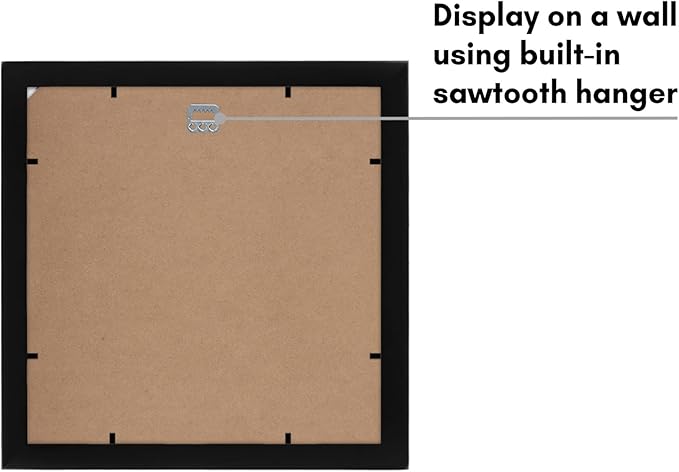 Americanflat 12x12 Picture Frame with Shatter-Resistant Glass - Use as 8x8 Frame with Mat or Display 12x12 Photo Without Mat - Signature Collection - Square Frames for Wall Display - Black