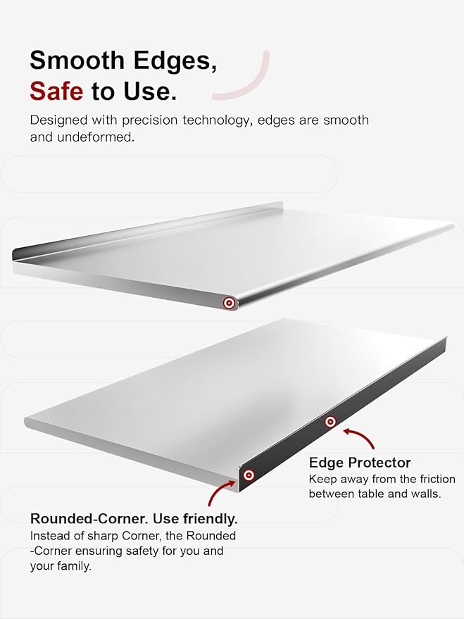 All-Stainless Steel Prep Table, 30 X 36 Inch, with Rounded-Corner Backsplash and Adjustable Undershelf, Heavy-Duty for BBQ,Restaurants,Hotels,Workshops,Kitchens,Gardens, and Garages