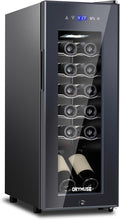 12 Bottle Compressor Wine Cooler Refrigerator with Lock, Freestanding Wine Fridge, 41°F-64°F Digital Temperature Control, Large Wine Cellar for Red, White, Champagne, and Sparkling Wine – Black