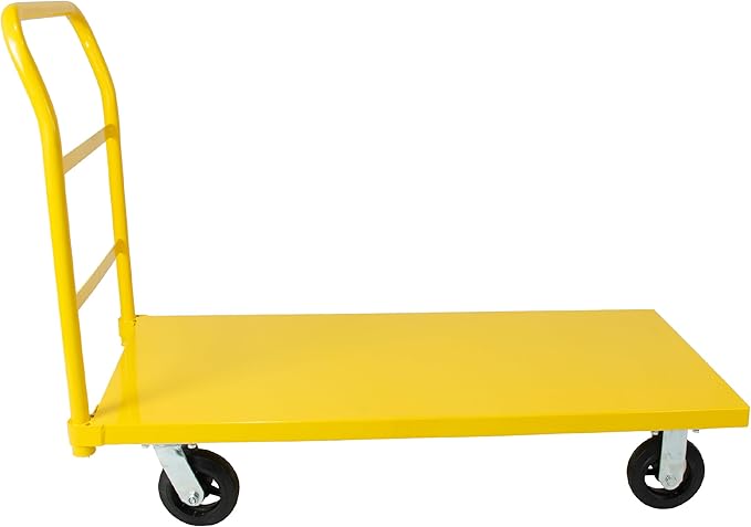 5Seconds Platform Cart Industrial Dolly 2400 LB Heavy Duty 48” X 24” Platform Hand Push Truck Commercial Cart Flatbed, Moving Cart 6” Swivel Wheels Flatbed cart