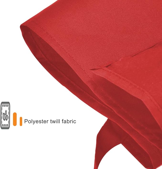 Red Plain Bib Aprons Bulk for Women Men Adult with 2 Front Pockets(Red,15 PCS)