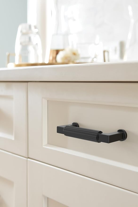 Amerock Ballard 3 inch (76mm) Center-to-Center Matte Black Cabinet Pull, BP37642MB
