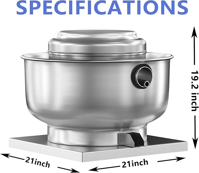 Food Truck Low Profile Exhaust Hood System Includes a 4FT Stainless Steel Commercial Exhaust Hood and an 0.25HP Restaurant Canopy Hood Grease Rated Exhaust Fan