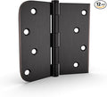 12 Pack goldenwarm 4in Oil Rubbed Bronze Door Hinges Interior Door Hinges 4 x 4 Inch with Square & Round Corners, Iron Material