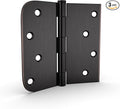 goldenwarm 3 Pack 4in Oil Rubbed Bronze Door Hinges Interior Door Hinges 4 x 4 Inch with Square & Round Corners, Iron Material