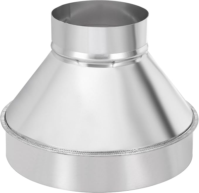 PATIKIL 8 Inch to 4 Inch Round Duct Reducer Increaser Connector, Galvanized Steel Air Duct Adapter Pipe Fitting for Bathroom Kitchen Inline Ventilation Systems, Silver Tone
