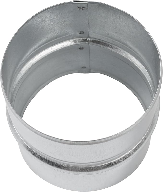 Vent Systems 4'' Inch - Pack of 2 - Galvanized Steel Duct Connector - Round Ventilation Duct Extension - Metal Vent Coupler - Metal Hose Coupling - Galvanized Pipe Connector