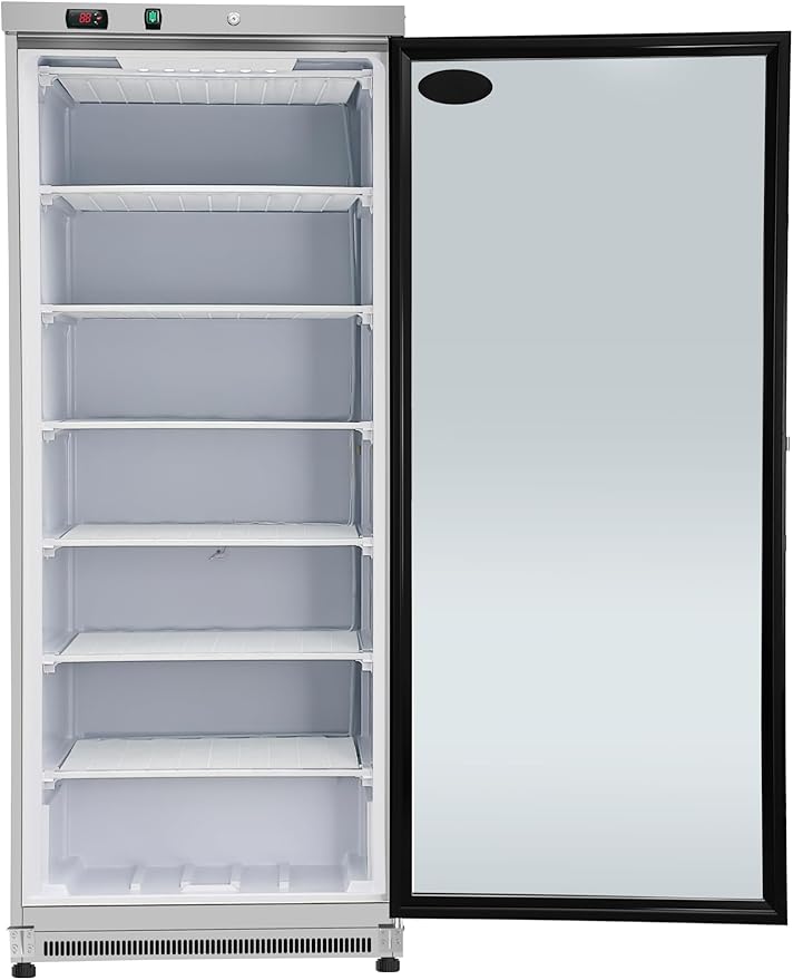 KoolMore 21 Cu. Ft. Commercial Freezer with Glass Door in Stainless Steel - Manual Defrost (KM-GDF20MD)