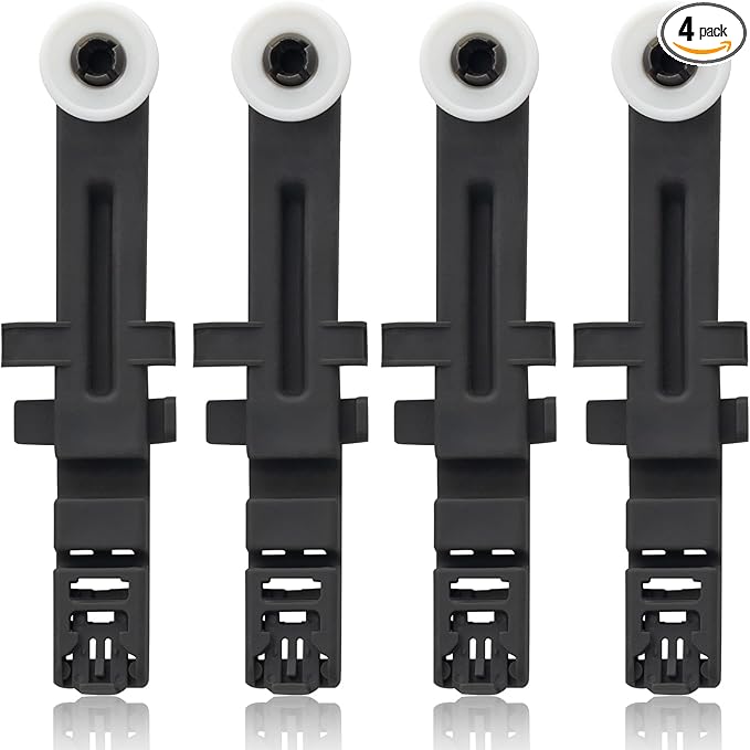 W10571738 Dishwasher Upper Dishrack Adjuster and Wheel Assembly Replacement for Whirlpool Maytag Dishwasher PS11756470, WPW10571738,AP6023130, 3449627 (4pack)