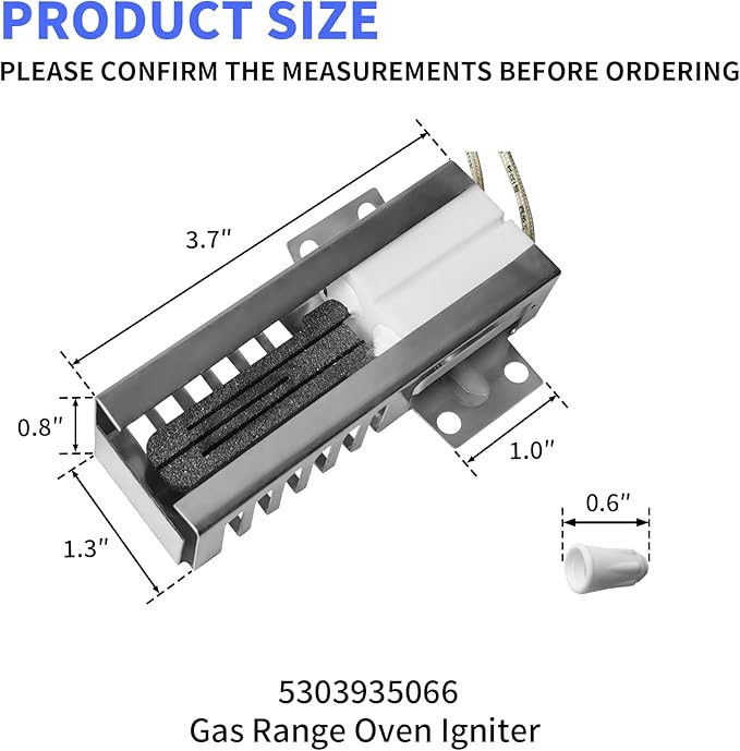 5303935066 Gas Range Oven Igniter Replacement for Frigidaire Tappan Replaces 318177710 318177720 10064 5303210788