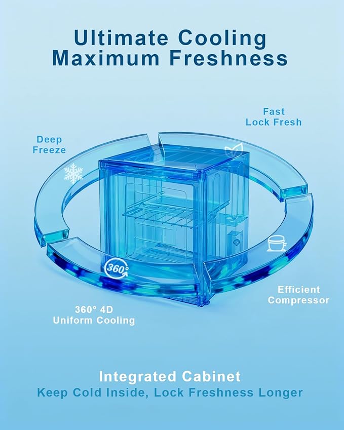 1.1 Cu.ft Mini Freezer - Compact Upright Freezer with 7 Adjustable Thermostat, Removable Shelf, Reversible Single Door, 360°Uniform Cooling Small freezer for Home Office Apartment Dorm, Black
