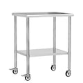 Stainless Steel Work Table with Wheels, 24x30 Inch NSF Kitchen Prep Table with Adjustable Undershelf for Commercial Restaurant, Garage, Outdoor BBQ
