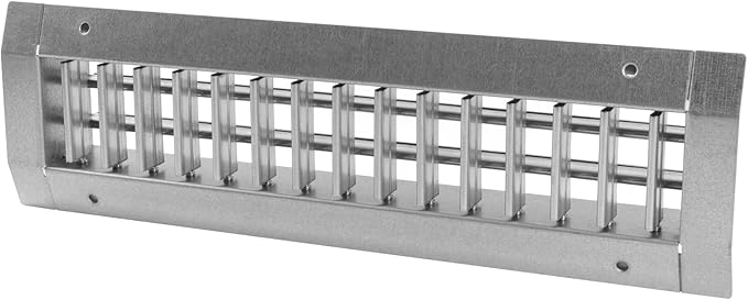 13" x 3" Grille for Round Spiral Duct - Galvanized Steel Register Vent Cover for HVAC Ducting System - 2 Way Adjustable Louver Blades - Air Duct Ventilation Grill Conditioner/Air Exhaust