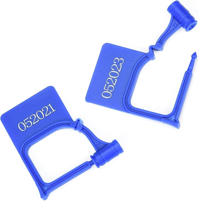 Tamper Proof Plastic Security Padlock Seals Numbered Disposable Safety Tags - Locks Self-Locking for Luggage Medical Clothing (1000 PCS) (Blue)