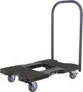 SNAP-LOC, 4 Wheel Dolly, 1,200 lb Professional E Track Push Cart Dolly, Heavy Duty Furniture Moving Cart, Modular Cargo Platform, Made in USA, Black
