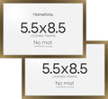 Homeforia 5.5 x 8.5 Business License Frame Bronze, High End Metal 5.5x8.5 Certificate Frame, 8.5x5.5 Document Frames for Wall or Tabletop, 5.5 by 8.5 Picture Frames, Tempered Glass, Wall Kit, Set of 2