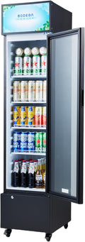 BODEGACOOLER Commercial Refrigerators, Drink Fridge with Glass Door, Tall Beverage Cooler, Single Door Display Refrigerator, for Beer, Soda, 7.71 Cu.ft Capacity