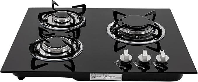 Built-in Gas Cooktop,3 Burners Gas Stovetop,NG Cooktops with Glass panel,countertop with Auto Shutoff, Hob for kitchen