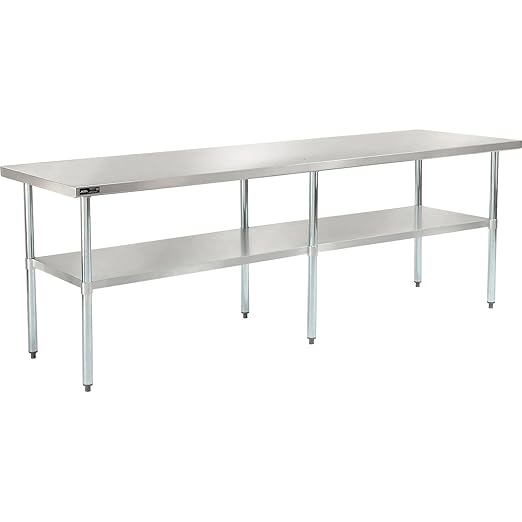 Nexel WB9630SS Stainless Steel Worktable With Under shelf, 96"W x 30"D x 35"H