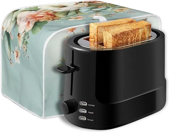 Hummingbird Flower Print 2 Slice Toaster Cover Appliance Dust-proof Bread Maker Cover Kitchen Accessories Decor
