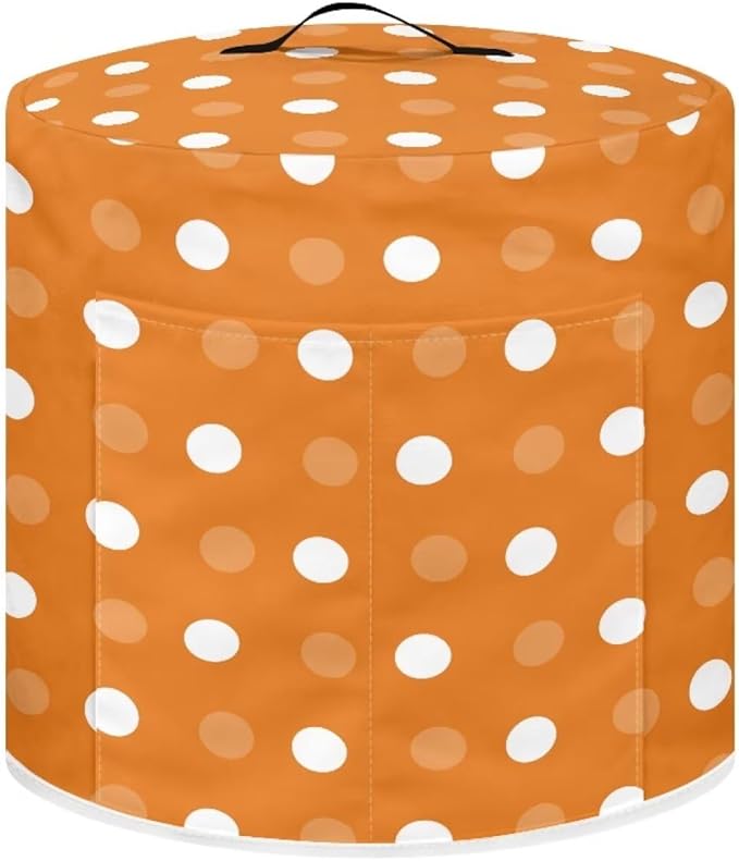 Dust Cover for 3 Quart Pressure Cooker Air Fryer Rice Cooker Small Appliance Covers, Washable Air Fryer Dust Cover for Kitchen Counter- Orange Polka Dot