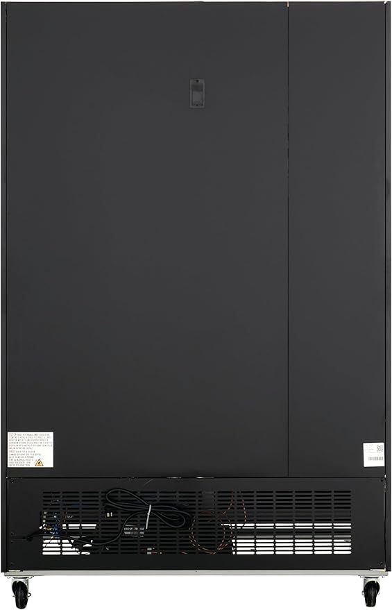Kratos Commercial Freezer Display Merchandiser - 2 Self Closing Glass Swing Doors, 53"W, Black (67K-210)