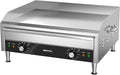 Commercial Electric Griddle, 24 Inches 3500W 240V Electric Countertop Griddle Heavy Duty Flat Top Grill Restaurant Electric Griddle Grill, Adjustable Temperature Control 122°F-572°F, 6-15P Plug