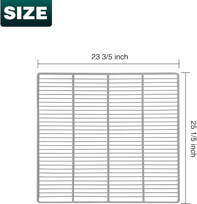 Commercial Freezer and Refrigerator Replacement Shelves for Three-Door Refrigerators, Set of 3, Epoxy-Coated Gray Steel Wire Shelves