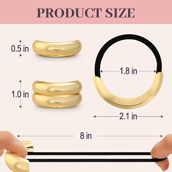 3PCS Metal Hair Tie For Women,Gold Cuffs,Metal Geometric Gold Hair Ties, Hair Accessories Stretchy and Non-Damage Ponytail Holders,Ponytail Cuff Hair Bands For Hair Styling (SET1)