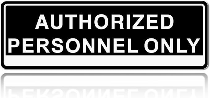 Door Sign,RAMIEYOO Acrylic Authorized Personnel Only Signs for Door,Black and White - 9"x 3" (Authorized Personnel Only)