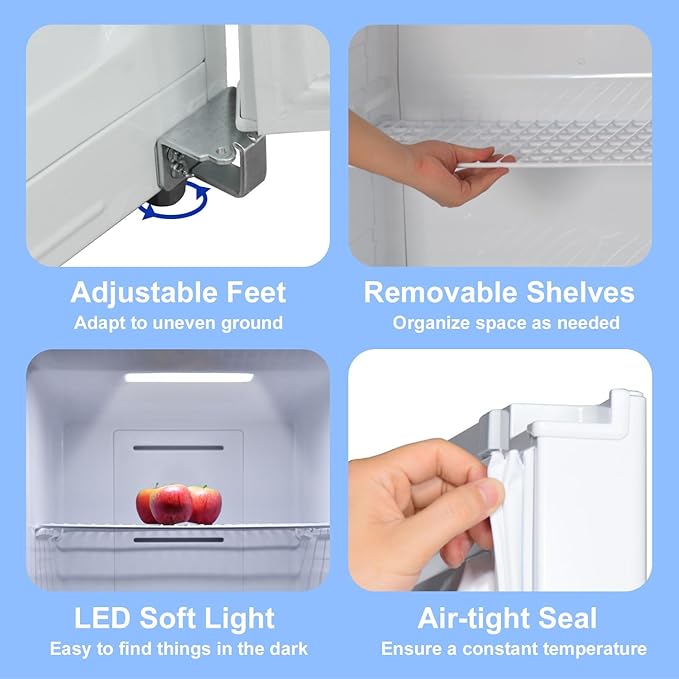 SMETA Stand Up Upright Freezer 13.8 Cuft, Deep Freezer Upright Frost Free Standing Garage Ready Standup Freezerless Refrigerator with Glass Shelves, Convertible Vertical Freezer 14 Cu Ft, White