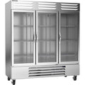 Beverage-Air RB72HC-1G Vista Series - Bottom Mount Reach in Refrigerator - Three Section - Glass Door - 72 Cu. Ft.