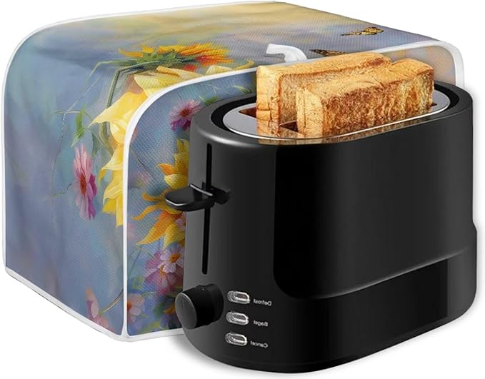 Hummingbird Sunflower Butterfly Print Toaster Cover 4 Slice Waterproof Toaster Dust Cover Appliance Dust-proof Protector