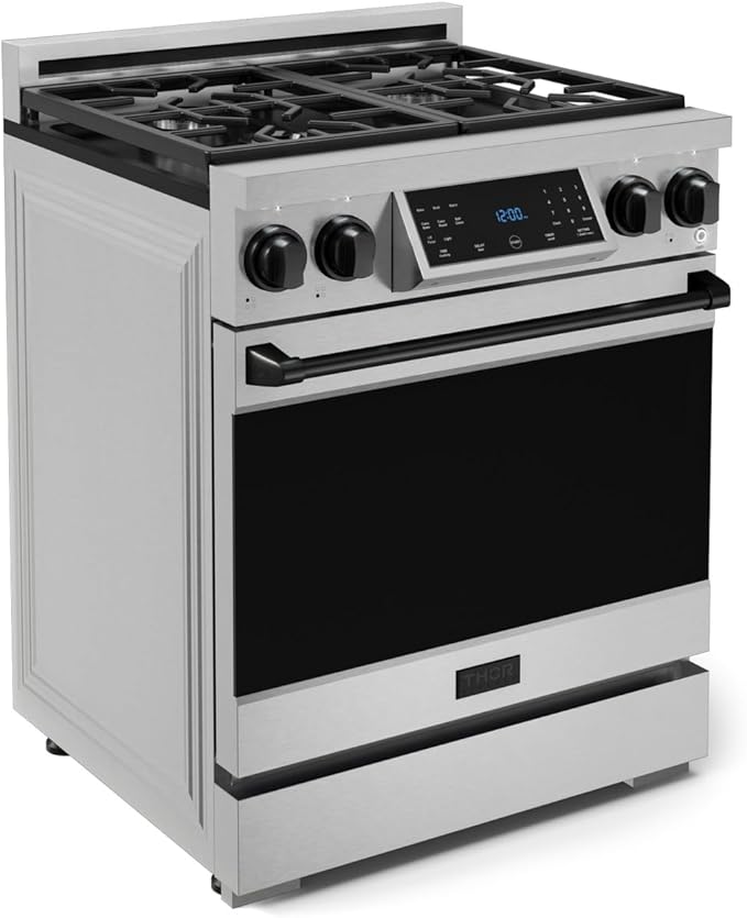 Gordon Ramsay by THOR Kitchen 30 Inch Professional Liquid Propane Range with Tilt Panel Touch Control in Stainless Steel/Black