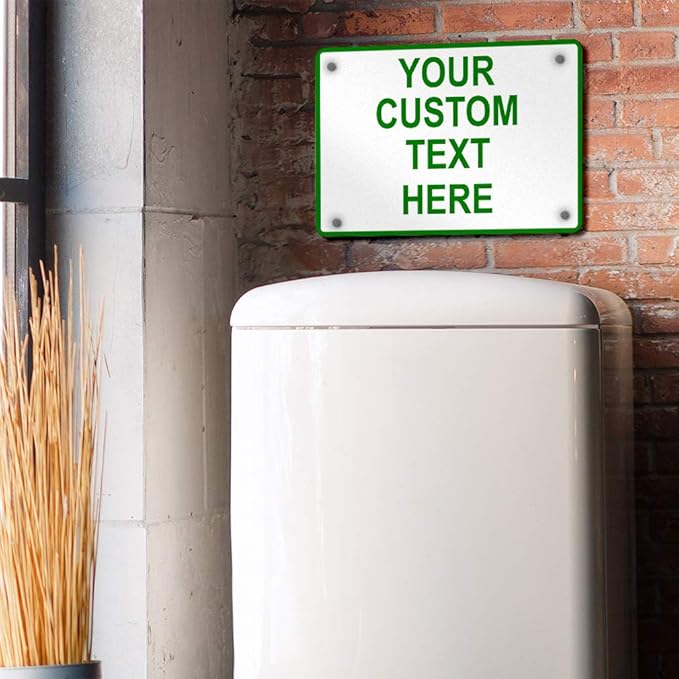 Aluminum Weatherproof Metal Sign Multiple Sizes Custom Personalized Text Here White Green Directions Horizontal Street Signs 14x10Inches
