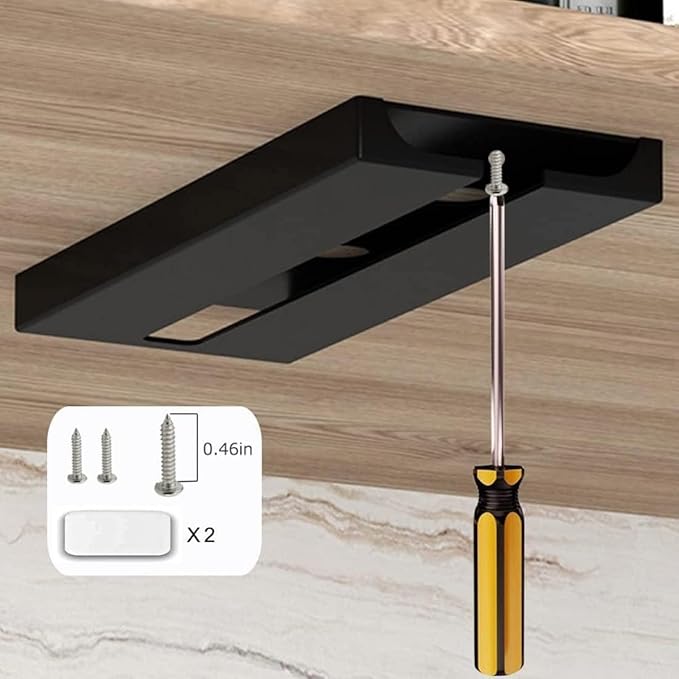 Wine Glass Holder Under Shelf Cabinet Wine Glass Rack Plastic Stemware Rack Glassware Drying Storage Hanger for Kitchen,Bar and Restaurant (Black-2Pack)