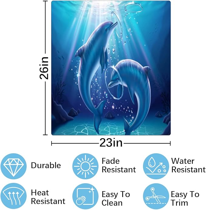 Dolphin in Ocean Dishwasher Magnet Cover for The Front Dishwasher Door Cover Panel Decals Magnetic Refrigerator Cover for Kitchen Farmhouse Home Decor（23 X 26 in）