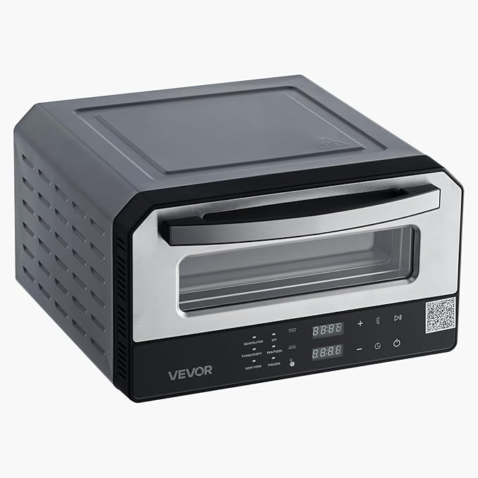 VEVOR Electric Pizza Oven, Smart Pizzas Maker Indoor with 5 Preset, 12-Inch Countertop Pizza Cooker w/Touch Srceen, 750℉ Max Temp, 2-Min Rapid Baking Oven Thin & Crispy, Neapolitan, Frozen, New York