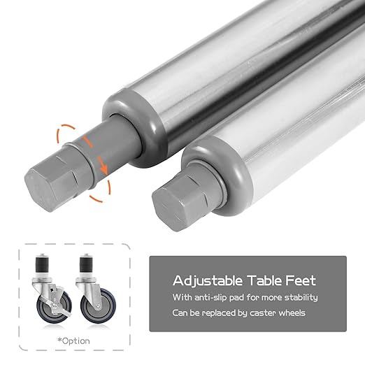 Stainless Steel Table for Prep & Work 30x60 inch, 5ft, Commercial Heavy Duty Table with Undershelf for Restaurant, Home, Hotel, Laundry Room,Garage,Workshops