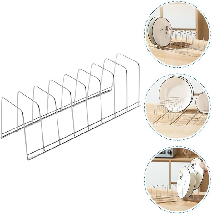 BESPORTBLE Stainless Steel Dish Drying Rack Bowl Holder Plate Draining Rack Kitchen Tableware Storage Organizer for Countertop Dishwasher Cabinet Use