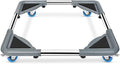 SPACECARE Mini Fridge Stand Mobile Roller, Adjustable Furniture Dolly with 4 Locking Wheels, Heavy Duty Washing Machine Base, Universal Appliance Pedestal for Dryer and Refrigerator- Grey