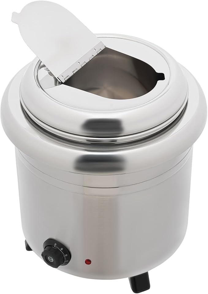 13QT Electric Soup Warmer, 400W Commercial Food/Soup Kettle Warmer for Restaurants and Party, Home, Catering (Silver)