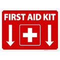 First Aid Kit Sign, (SI-1040) 10x14 Inches, 55 mil Thick HDPS (high Density polystyrene), Made in USA