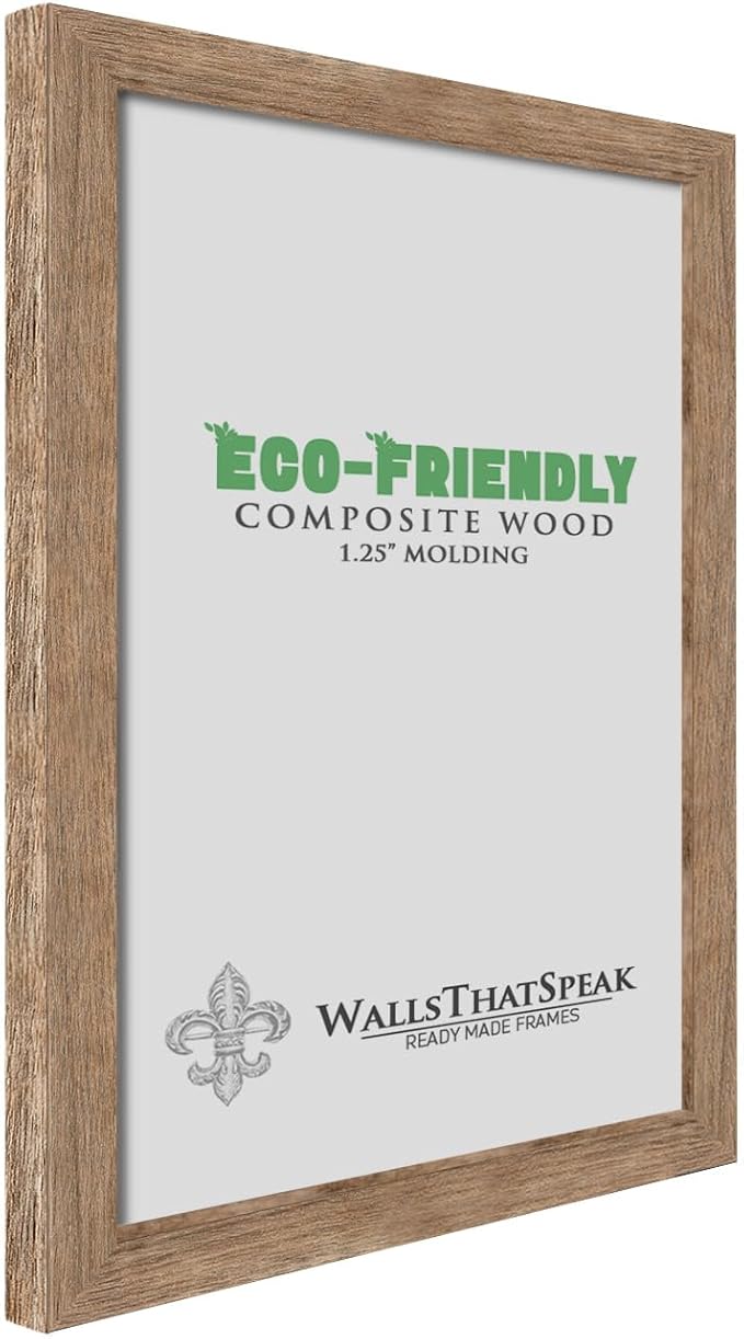 wallsthatspeak 4x5 Brown Barnwood Picture Frame for Puzzles Posters Photos or Artwork