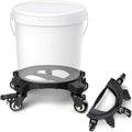 2025 Upgraded Foldable Car Wash Bucket Dolly 5 Gallon with Wheels,360°Rolling Car Wash Buckets Dolly for Washing, Waxing, Removable Bucket Mover,Fits 3.5–5 Gallon Buckets,Supports Up to 265 lbs