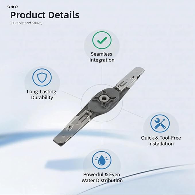 W10837249 Dishwasher Lower Spray Arm Compatible with Whirlpool Dishwasher Spray Arm WDT750SAHZ0 WDTA50SAHZ0 WDT970SAHZ0 Lower Wash Arm Replacement for W10629546 PS11727921 AP5988717 W10838302