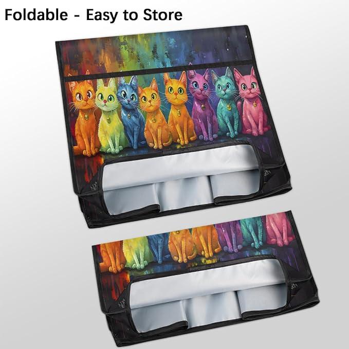 Kitchen Aid Mixer Cover Cat Color Oil Painting Stand Mixer Cover Compatible with 6-8 Quarts Stand Mixers, Dust Covers with Zipper Pocket Foldable Washable Kitchen Aid Organizer Bag