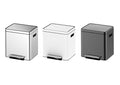 Dual Compartment Kitchen Trash Can with Lid 30l, Stainless Steel Step Trash Can with 2 Buckets, Soft-Close Foot Pedal Recycling Bin, Fingerprint-Resistant for Home, Kitchen, Office Waste Sorting